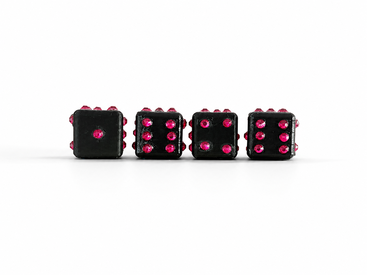 Magenta Pink Dice Valve Caps