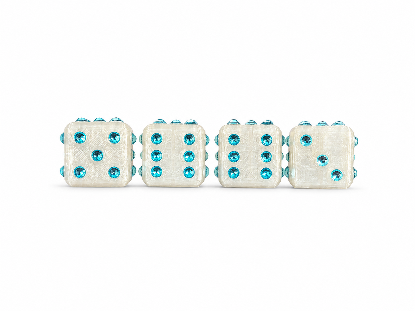 Frost White Tiffany Blue Dice Valve Caps