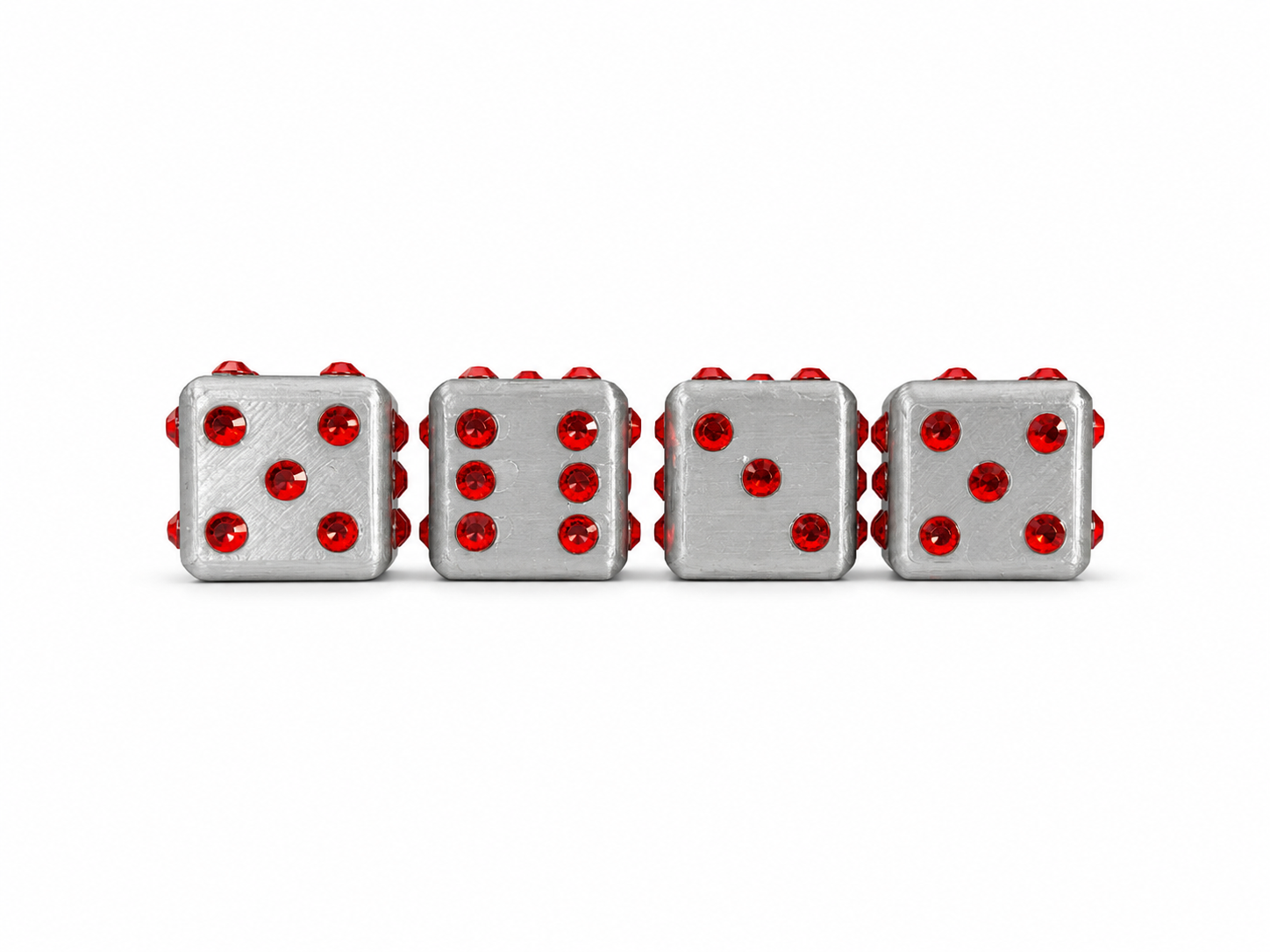 Crimson Red Chrome Dice Valve Cap