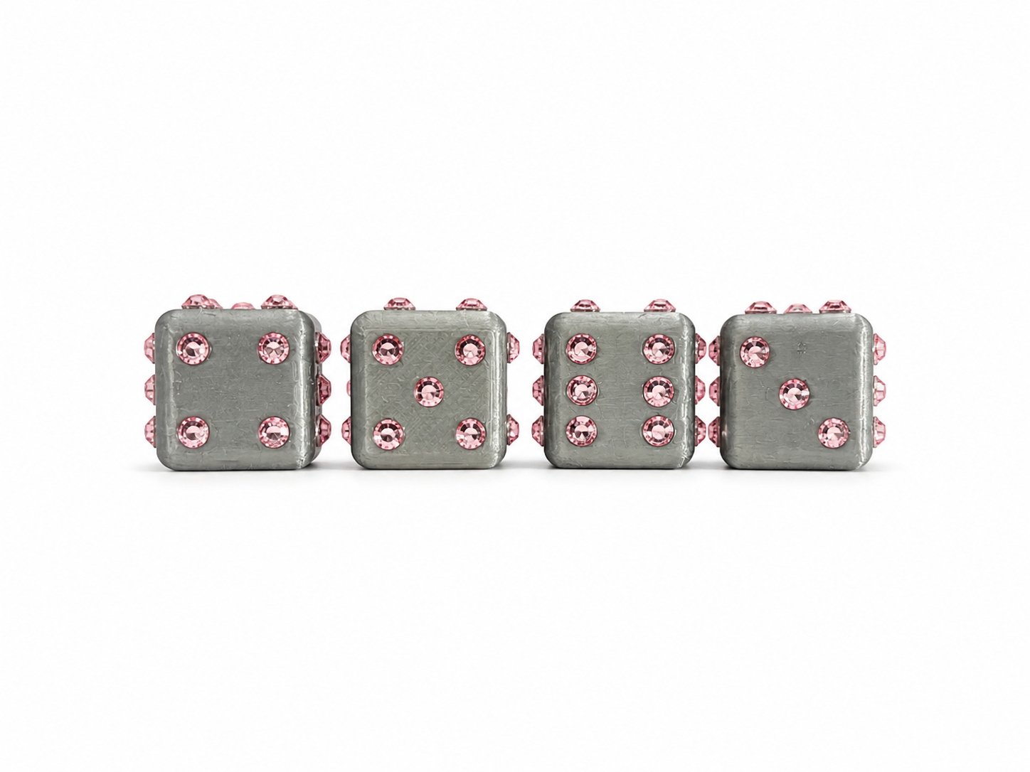 Rose Pink Chrome Dice Valve Cap