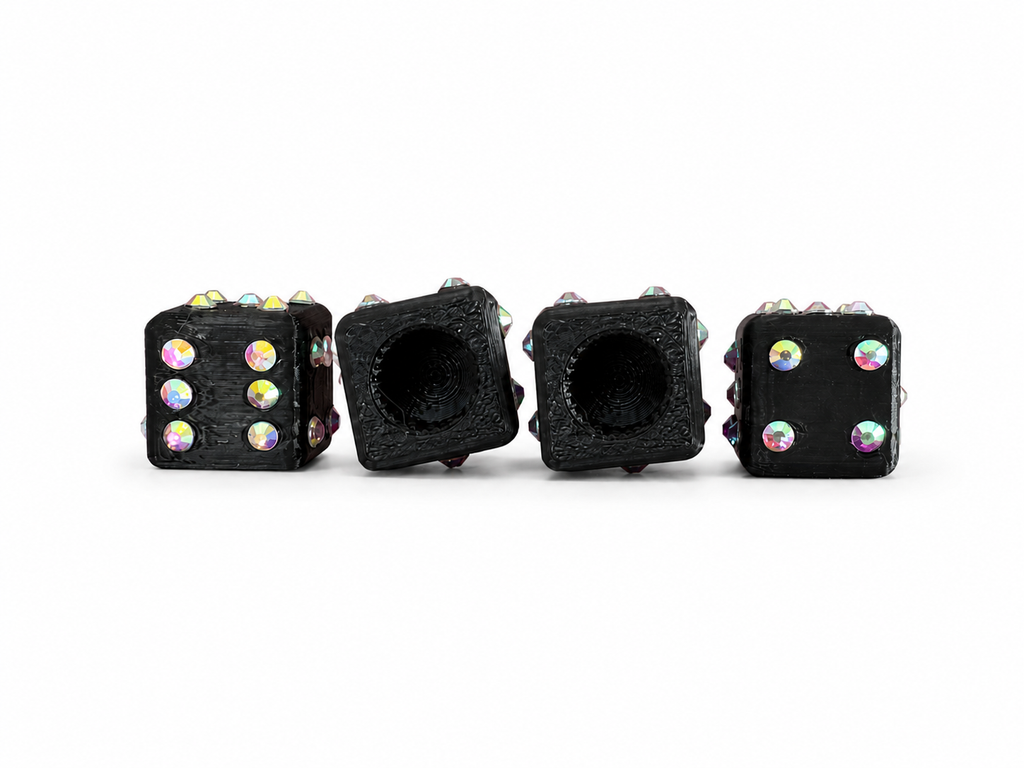 Iridescent Dice Valve Caps