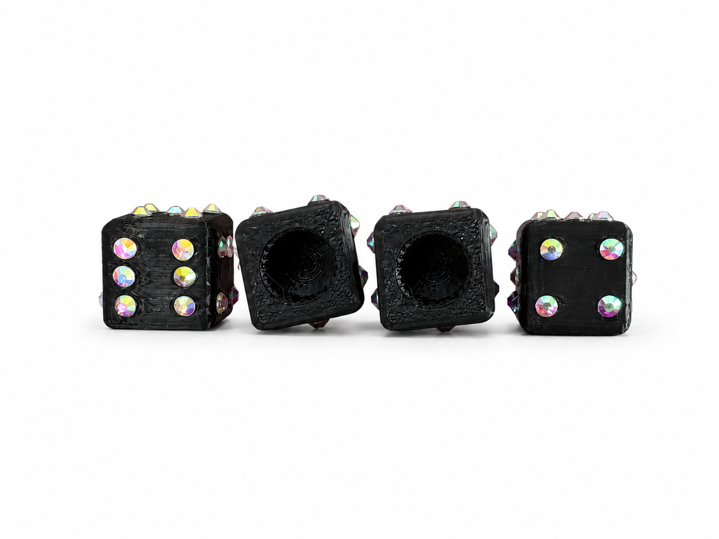 Iridescent Dice Valve Caps