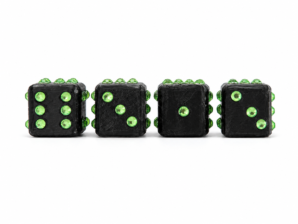 Electric Green Dice Valve Caps
