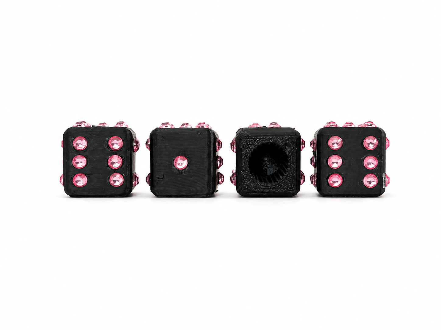 Rose Pink Dice Valve Caps